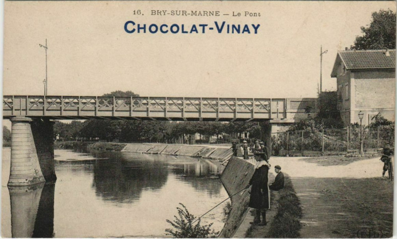 Carte postale ancienne Bry-sur-Marne - Le pont à Bry-sur-Marne