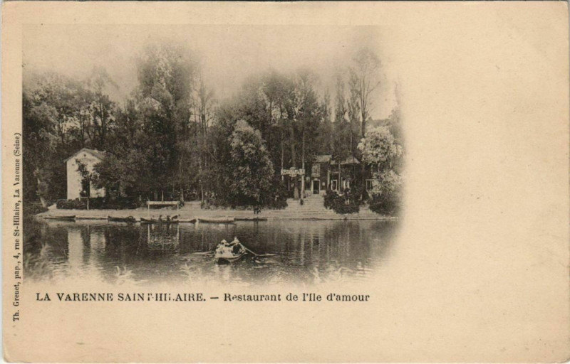 Carte postale ancienne La Varenne Saint-hilaire - Restaurant De I'Lle D'Amour