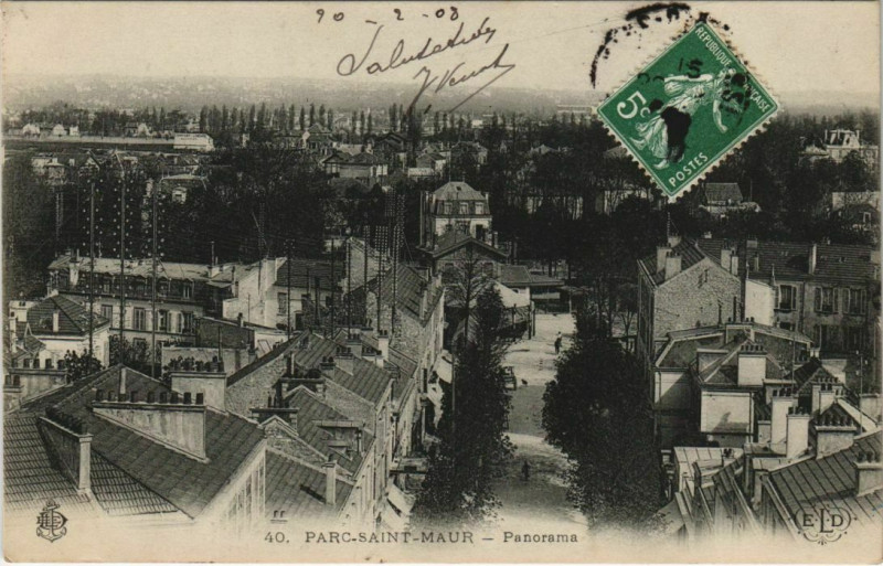 Carte postale ancienne Parc Saint-Maur - Panorama