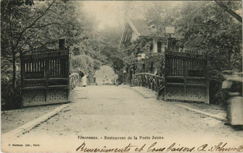 Carte postale ancienne Restaurant de la Porte Jaune à Paris