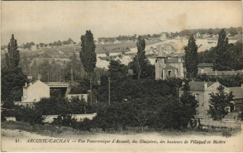 Carte postale ancienne Arcueil-Cachan Vue Panoramique à Arcueil