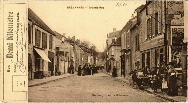 Carte postale ancienne Brévannes - Grande-Rue Big Size Postcard