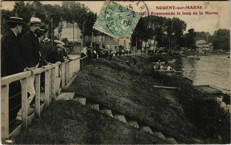 Carte postale ancienne Nogent-sur-Marne Promenade le long de la Marne à Nogent-sur-Marne