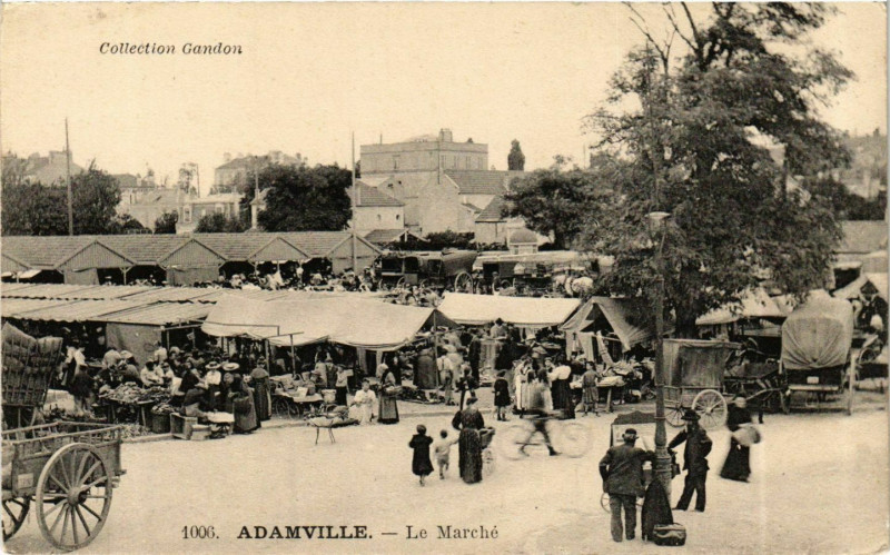 Carte postale ancienne Adamville Le Marché