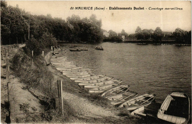 Carte postale ancienne Saint-Maurice Etabl. Duchet Canotage merveilleux à Saint-Maurice