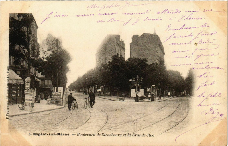 Carte postale ancienne Nogent-sur-Marne Boulevard de Strasbourg à Nogent-sur-Marne