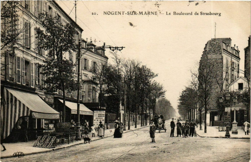 Carte postale ancienne Nogent-sur-Marne Boulevard de Strasbourg à Nogent-sur-Marne