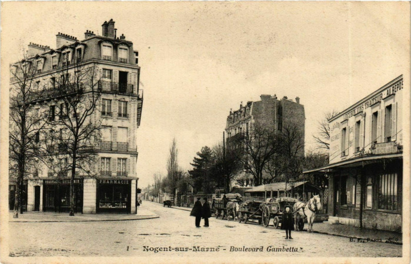Carte postale ancienne Nogent-sur-Marne Boulevard Gambetta à Nogent-sur-Marne
