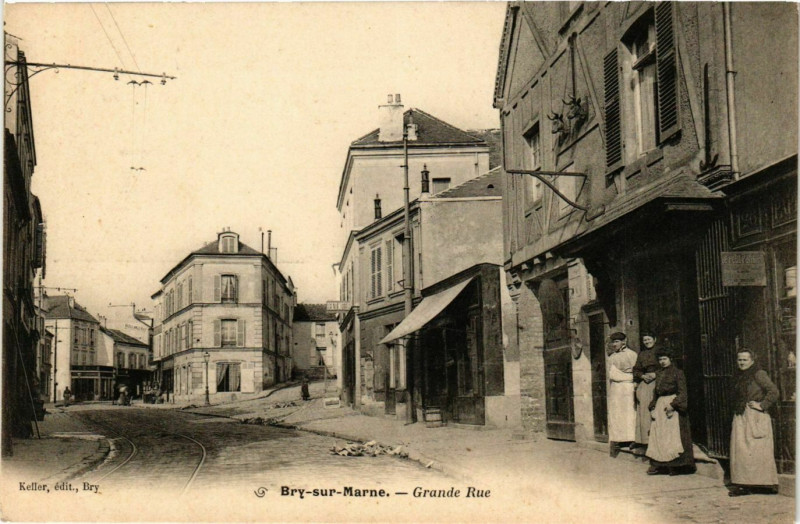 Carte postale ancienne Bry-sur-Marne Grande Rue à Bry-sur-Marne