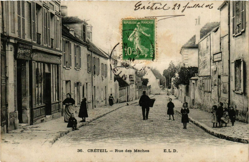 Carte postale ancienne Creteil Rue des Meches à Créteil