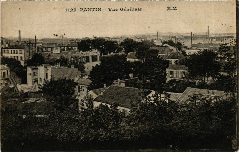Carte postale ancienne Seine-Saint-Denis Pantin Vue générale
