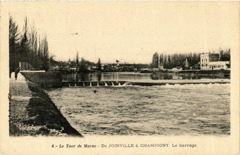 Carte postale ancienne Val-d-Marne Joinville a Champigny Le barrage