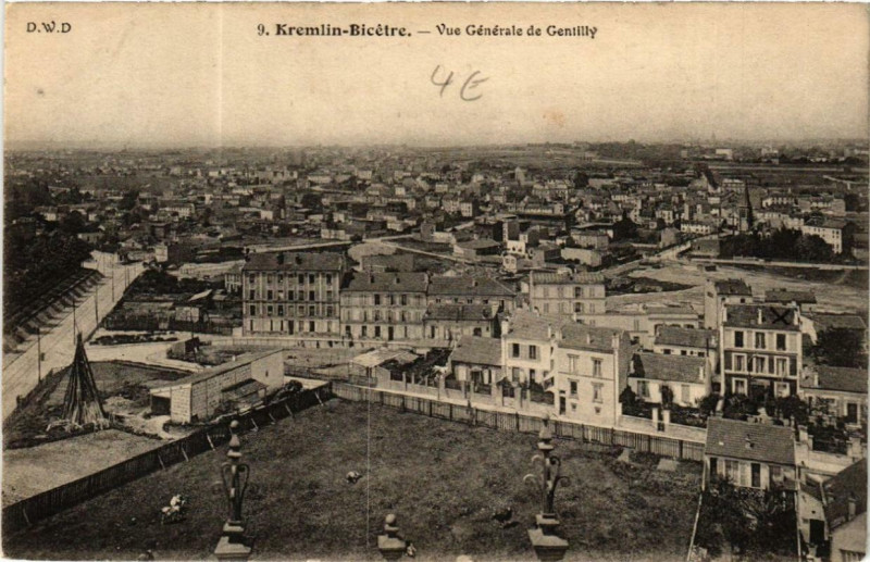 Carte postale ancienne Kremlin-Bicetre vue generale de Gentilly à Gentilly
