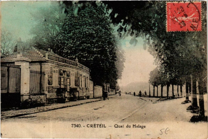 Carte postale ancienne Creteil Quai du Halage à Créteil