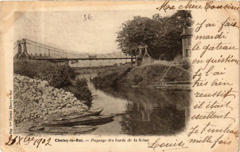Carte postale ancienne Choisy-le-Roi Paysage des bords de la Seine à Choisy-le-Roi