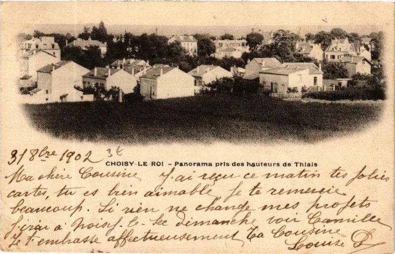 Carte postale ancienne Choisy-le-Roi Panorama pris des hauteurs de Thiais à Choisy-le-Roi