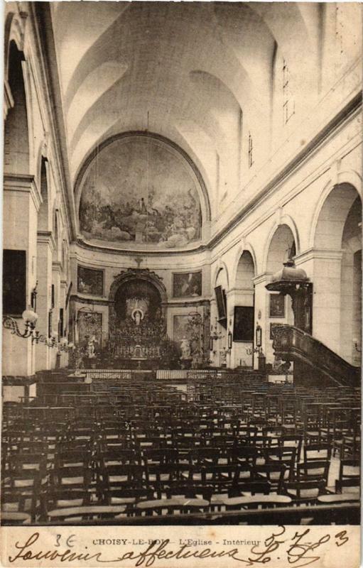 Carte postale ancienne Choisy-le-Roi L'Eglise Interieur à Choisy-le-Roi