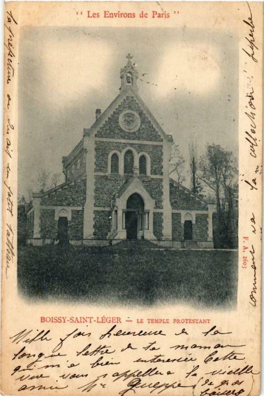 Carte postale ancienne Boissy-Saint-Leger Le Temple Protestant à Boissy-Saint-Léger