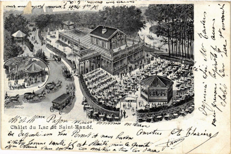 Carte postale ancienne Chalet du Lac de Saint-Mande.