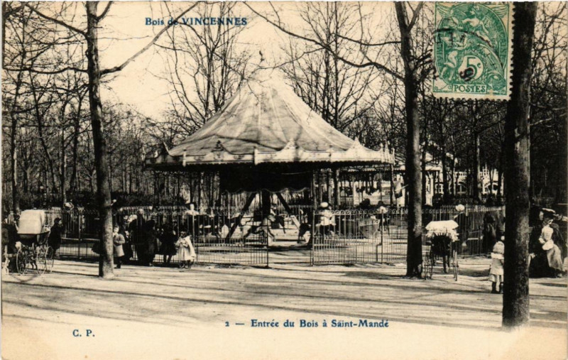 Carte postale ancienne Bois de Vincennes Entrée du Bois a Saint-Mande à Vincennes