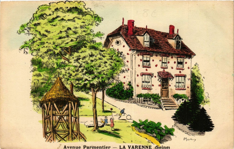 Carte postale ancienne Avenue Parmetier - La Varenne