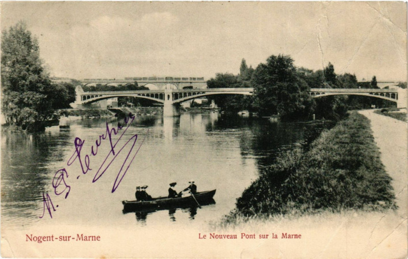 Carte postale ancienne Nogent-sur-Marne Le Nouveau Pont sur la Marne à Nogent-sur-Marne