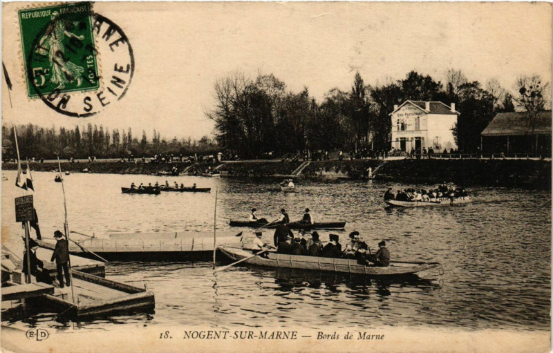 Carte postale ancienne Nogent-sur-Marne - Bords de Marne à Nogent-sur-Marne