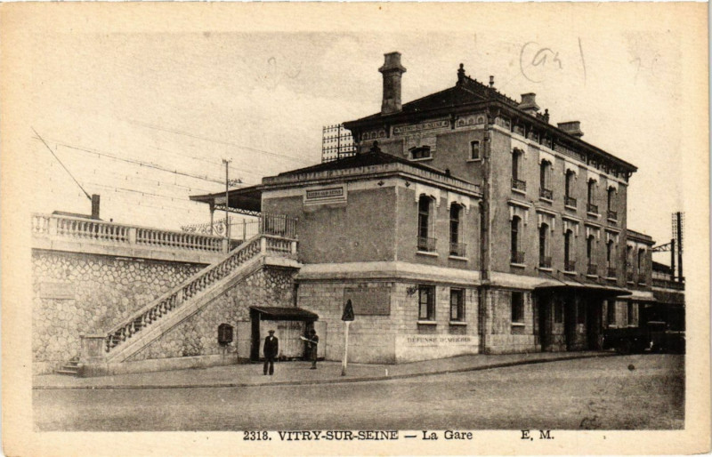 Carte postale ancienne Vitry-sur-Seine - La Gare à Vitry-sur-Seine