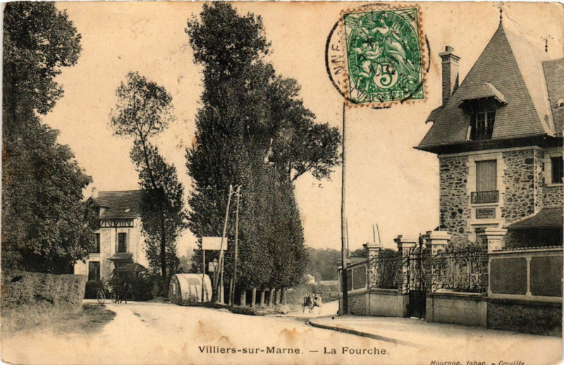Carte postale ancienne Villiers-sur-Marne - La Fourche à Villiers-sur-Marne