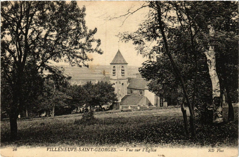 Carte postale ancienne Villeneuve-Saint-Georges - Vue sur l'Eglise à Villeneuve-Saint-Georges