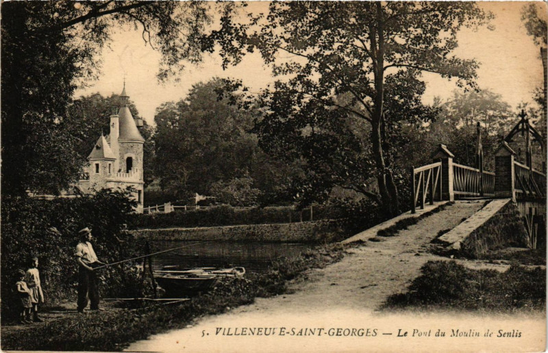 Carte postale ancienne Villeneuve-Saint-Georges - Le Pont du Moulin de Senlis à Villeneuve-Saint-Georges