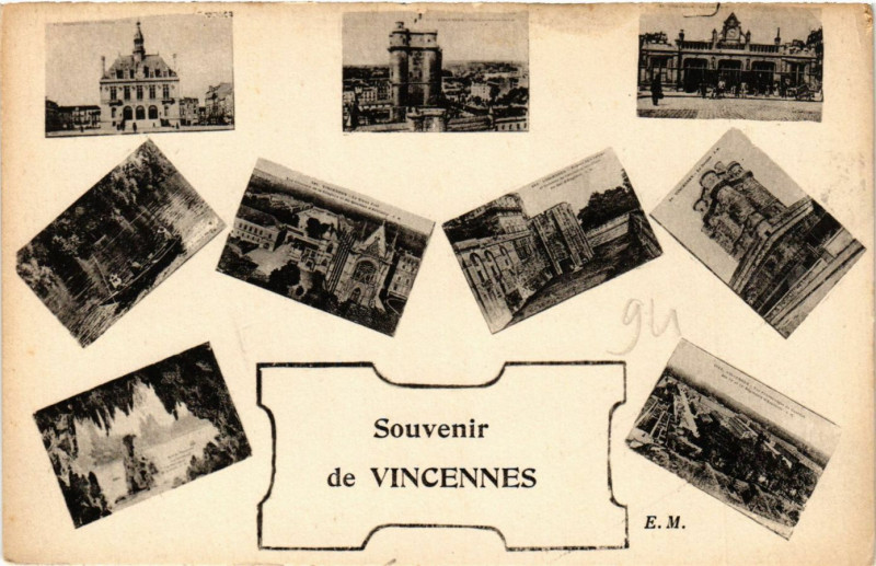 Carte postale ancienne Souvenir de Vincennes à Vincennes
