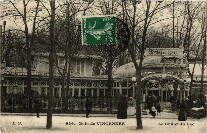 Carte postale ancienne Bois de Vincennes - Le Châlet du Lac à Paris 12e
