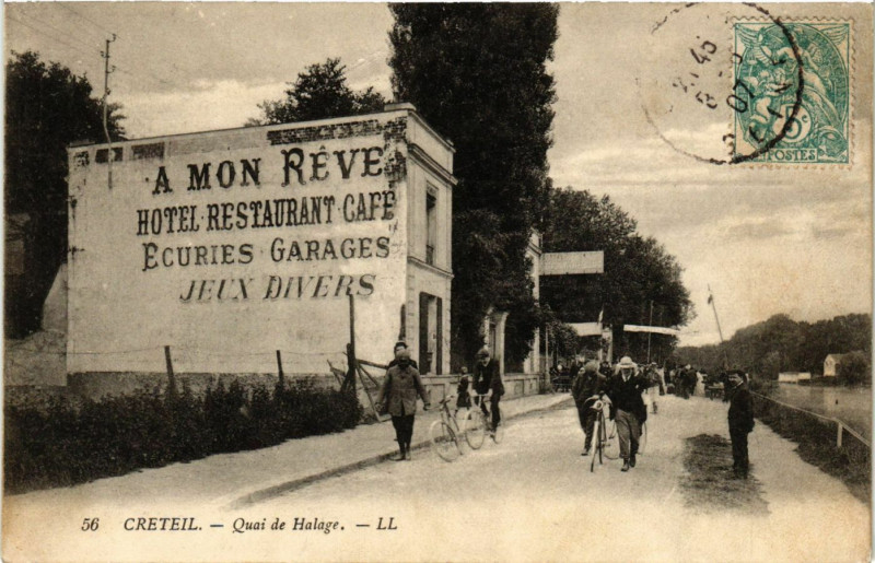 Carte postale ancienne Creteil - Quai de Halage à Créteil