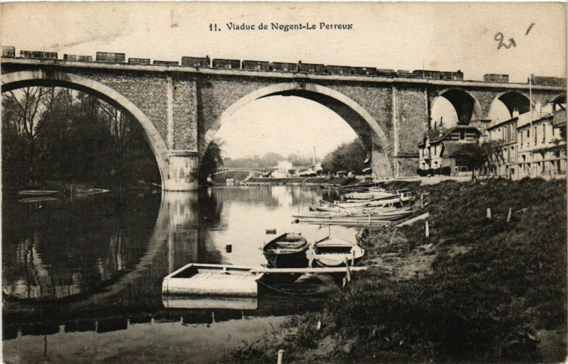 Carte postale ancienne Viaduc de Nogent le Perreux