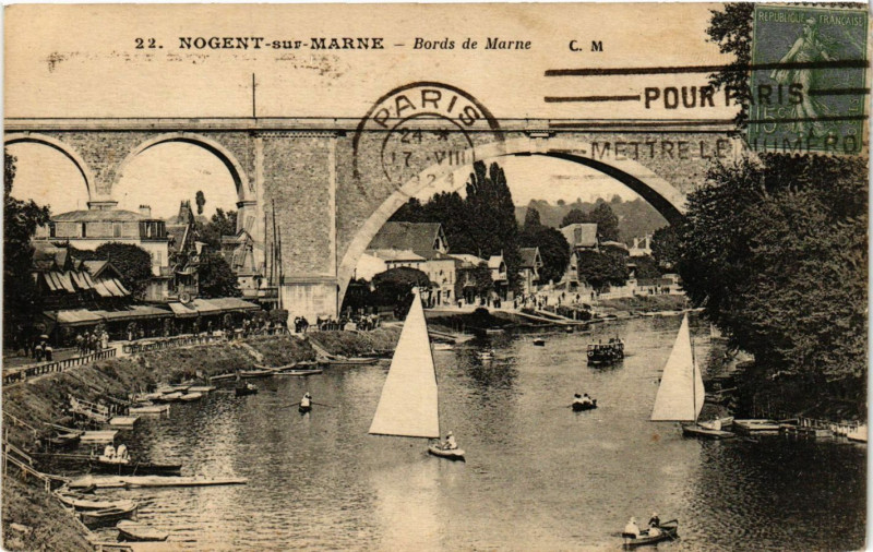 Carte postale ancienne Nogent sur Marne - Bords de Marne à Nogent-sur-Marne