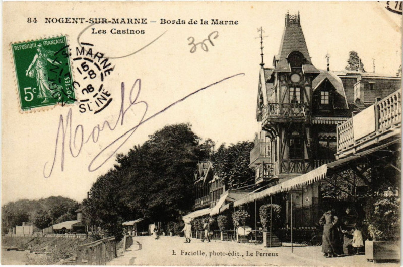 Carte postale ancienne Nogent sur Marne - Bords de la Marne à Nogent-sur-Marne
