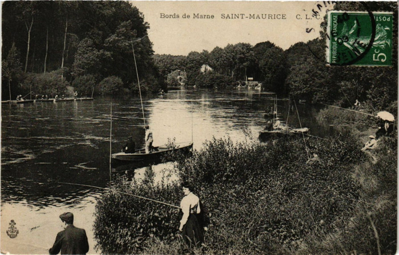 Carte postale ancienne Bords de Marne - Saint-Maurice à Saint-Maurice