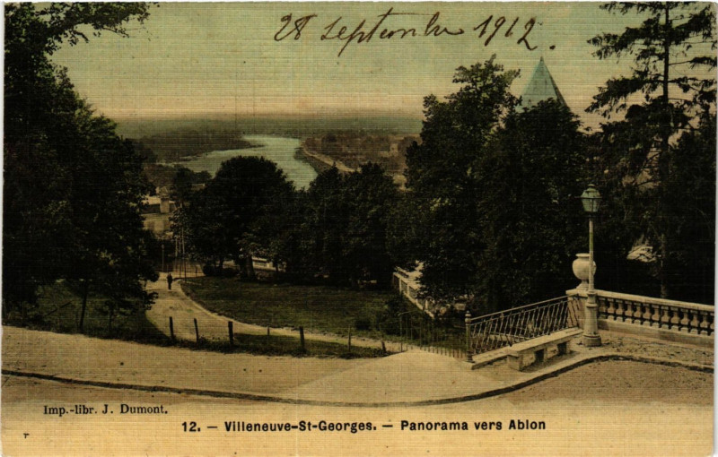 Carte postale ancienne Villeneuve Saint-Georges - Panorama vers Ablon à Villeneuve-Saint-Georges