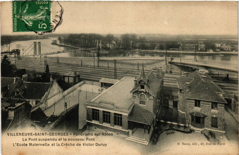 Carte postale ancienne Villeneuve Saint-Georges - Panorama sur Ablon à Villeneuve-Saint-Georges