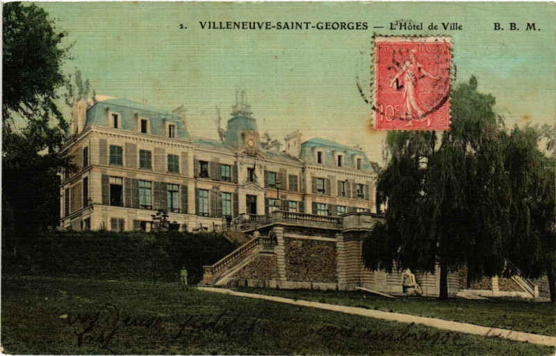 Carte postale ancienne Villeneuve Saint-Georges - L'Hotel de Ville à Villeneuve-Saint-Georges