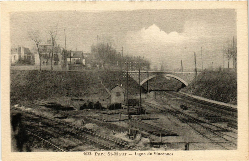 Carte postale ancienne Parc St-Maur - Ligne de Vincennes à Vincennes