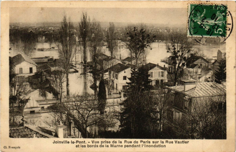 Carte postale ancienne Joinville le Pont - Vue prise de la Rue de Paris à Joinville-le-Pont
