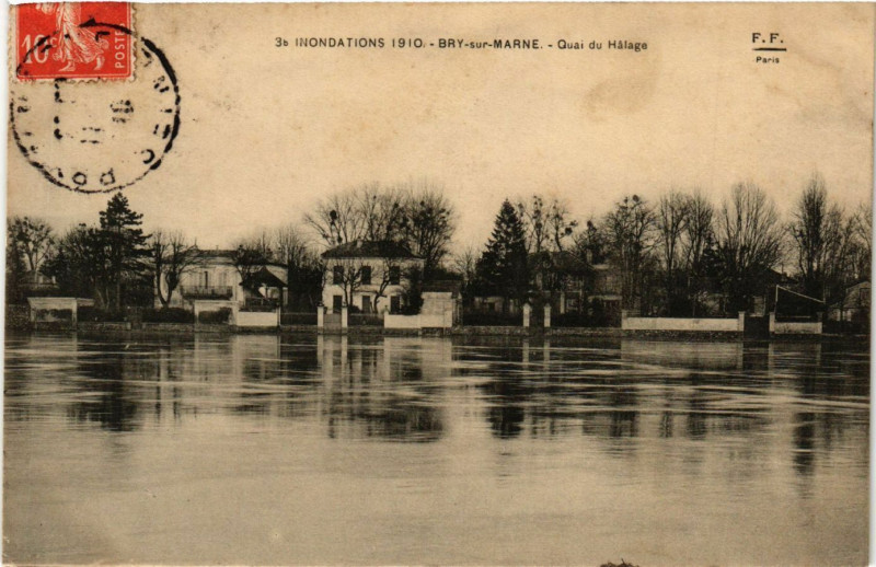 Carte postale ancienne Bry-sur-Marne - Quai du Hatage à Bry-sur-Marne