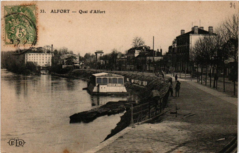 Carte postale ancienne Alfort - Quai d'Alfort