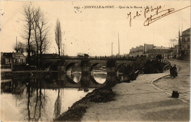 Carte postale ancienne Joinville le Pont - Quai de la Marne à Joinville-le-Pont