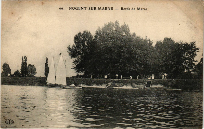 Carte postale ancienne Nogent sur Marne - Bords de Marne à Nogent-sur-Marne