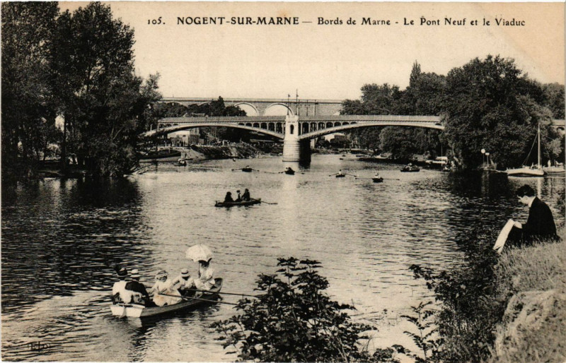 Carte postale ancienne Nogent-sur-Marne - Bords de Marne à Nogent-sur-Marne