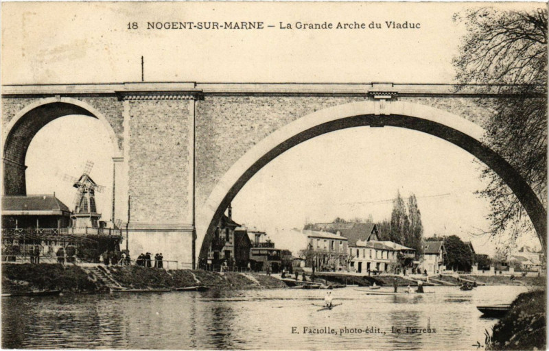 Carte postale ancienne Nogent-sur-Marne - La Grande Arche du Viaduc à Nogent-sur-Marne