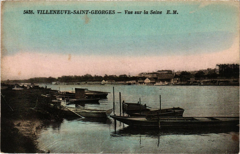 Carte postale ancienne Villeneuve-Saint-Georges - Vue sur la Seine à Villeneuve-Saint-Georges